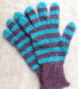 gants Couleur : rayé prunelle/turquoise